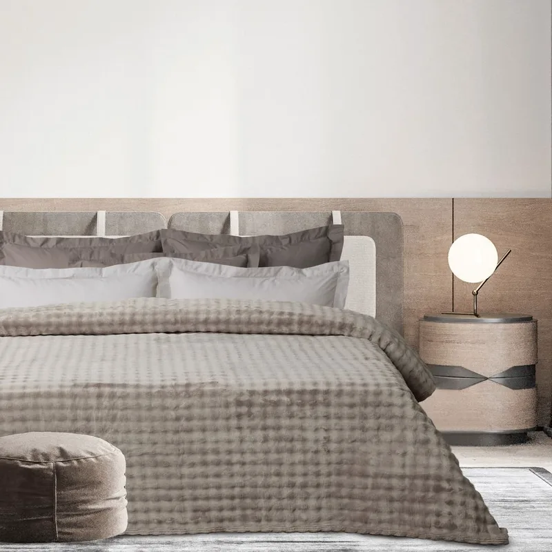 ΚΟΥΒΕΡΤΑ KING SIZE DAS HOME BUBBLE FLEECE 1370 TAUPE (240X260CM)