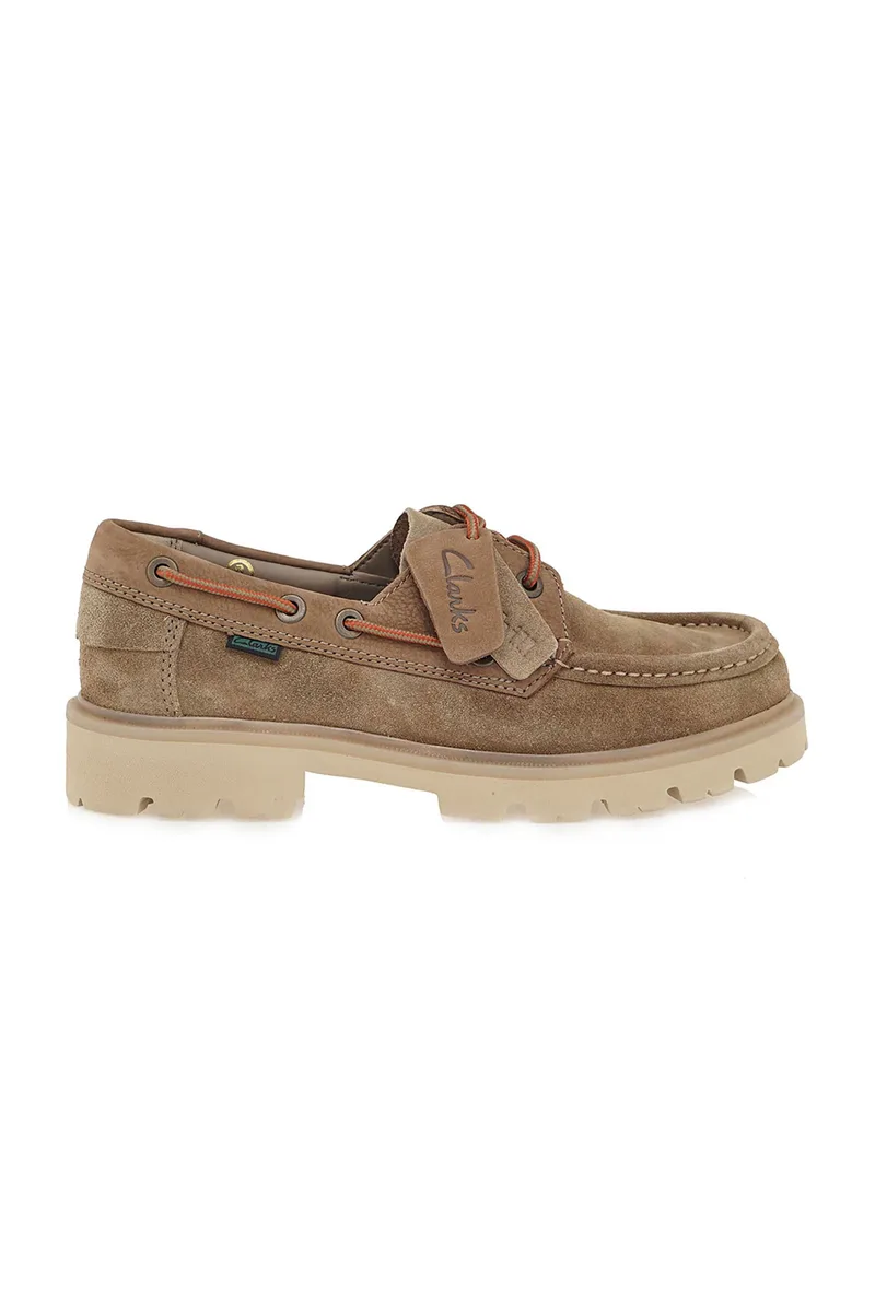 Clarks γυναικεία nubuck loafers "Cleyhill Boat" - 26187288 Μπεζ