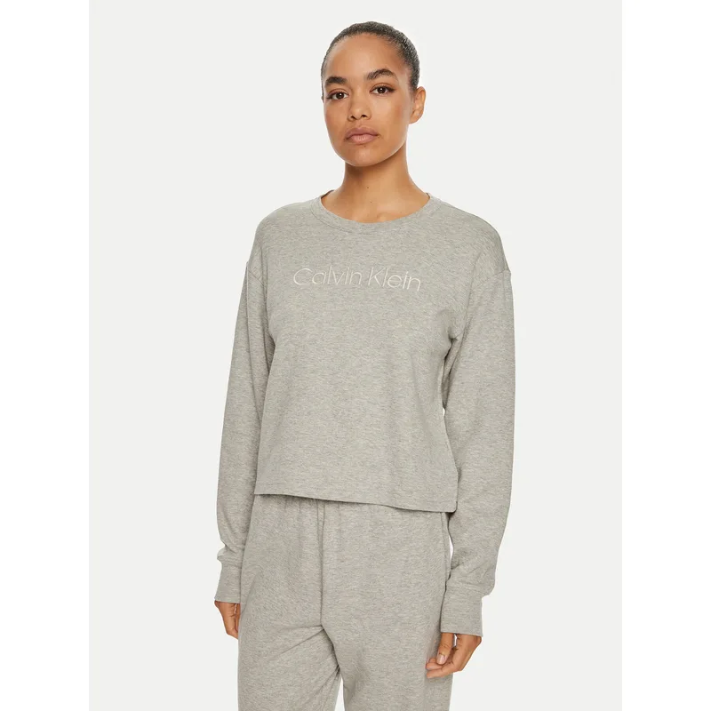 Calvin Klein Μπλούζα πιτζάμας Relaxed Crew Pullover QS7273E Γκρι Regular Fit