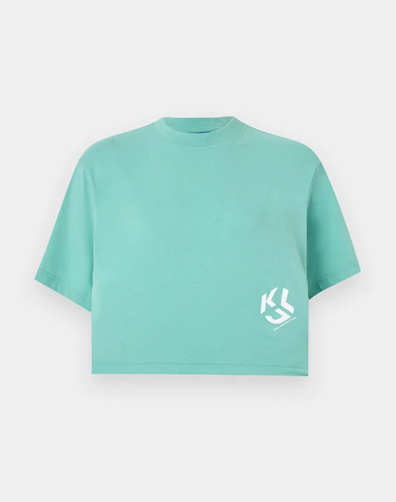 KARL LAGERFELD JEANS KLJ REG CROPPED MONOGRAM TEE A2W17076-1IE Green