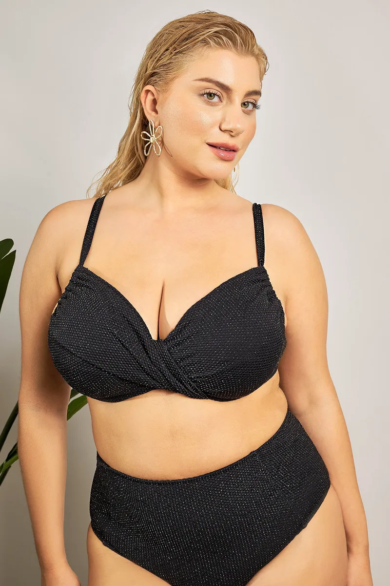 Τοπ μπικίνι ντραπέ lurex