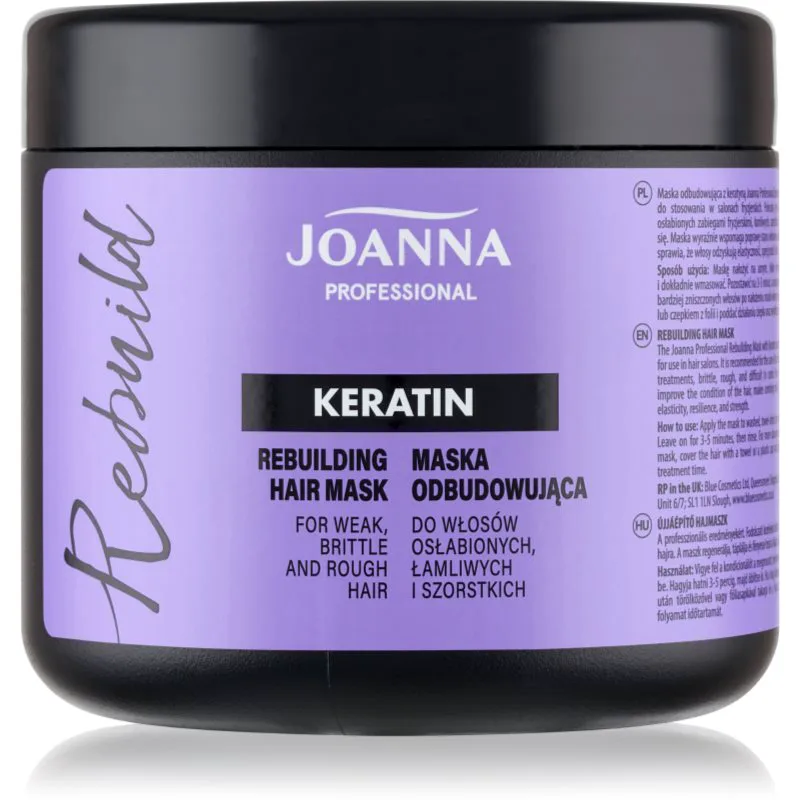 Joanna Professional Keratin μάσκα κερατίνης για ξηρά και εύθραυστα μαλλιά 500 γρ