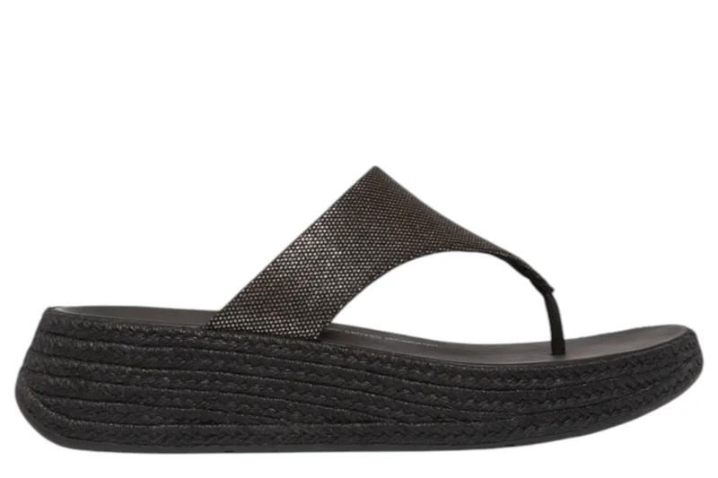 Σανδάλια Fitflop F-Mode Jute Toe Post HP7-001-BLACK Γυναικείο