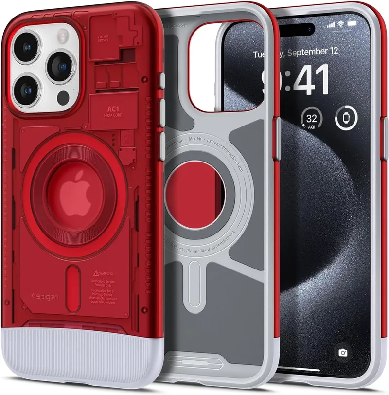 Spigen Classic C1 MagFit - Ανθεκτική Σκληρή Θήκη MagSafe - Apple iPhone 15 Pro - Ruby (ACS06744)