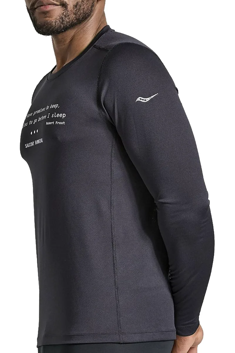 Μπλούζα Μακρυμάνικη Saucony Stopwatch Graphic SAM800311-BKA2 Ανδρικό