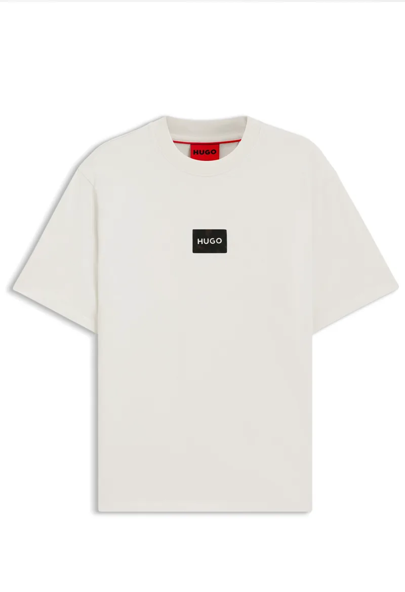 ΑΝΔΡΙΚΟ T-SHIRT HUGO DUMEON ΚΟΝΤΟΜΑΝΙΚΟ ΕΚΡΟΥ