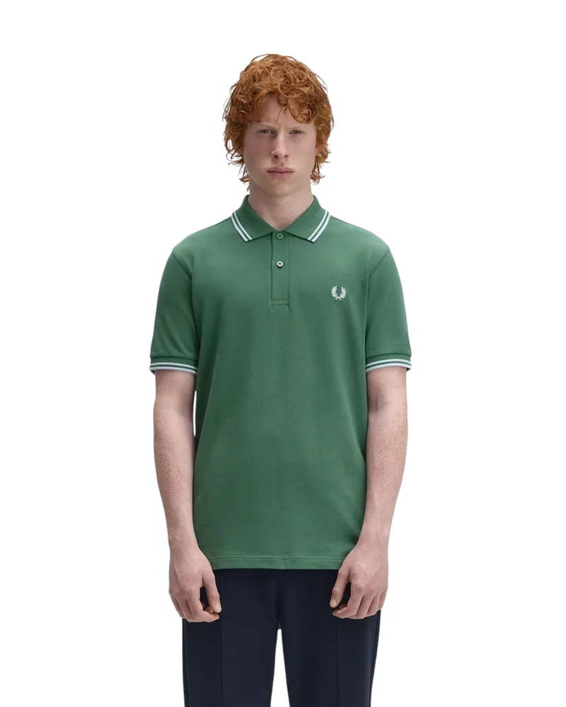 Fred Perry Ανδρική Μπλούζα Twin Tipped Polo M3600-Z59 Πράσινο