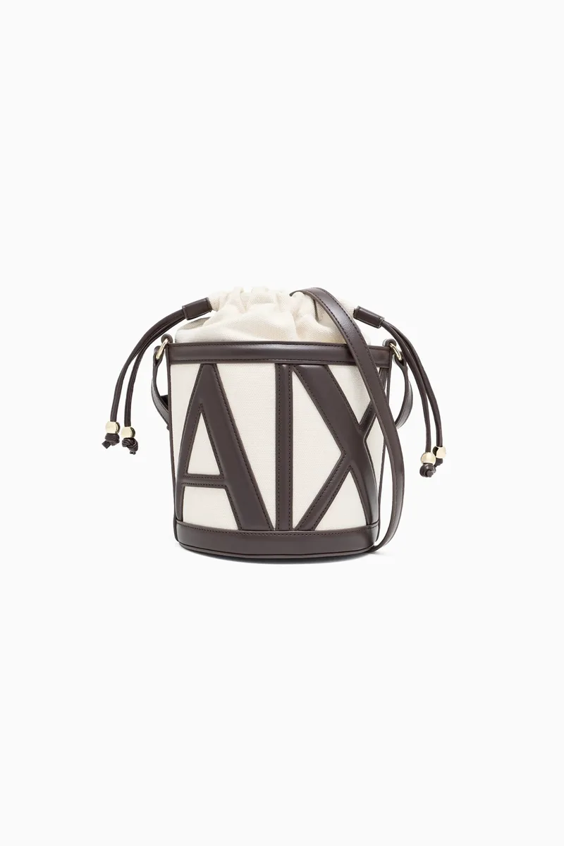 Armani Exchange γυναικεία τσάντα bucket με monogram - XW002183AF22635 Καφέ