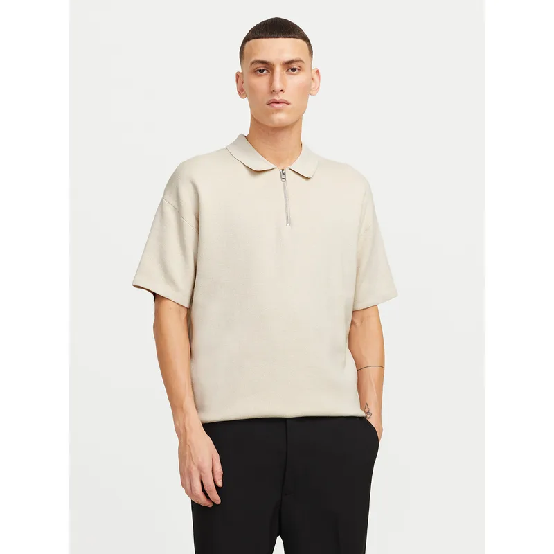 Jack & Jones Polo Troy 12269617 Μπεζ Relaxed Fit