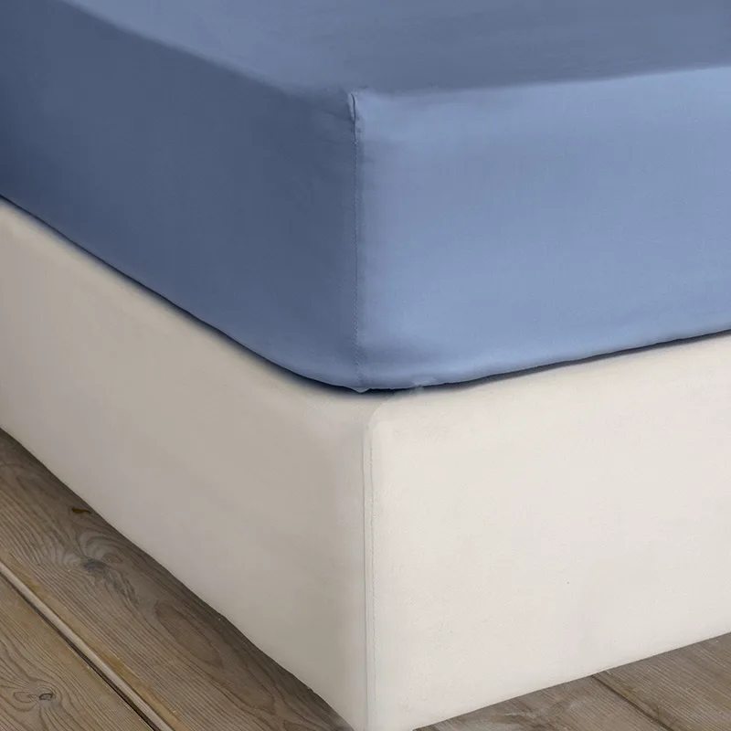 Σεντόνι Μεμονωμένο Υπέρδιπλο 165X205+35 Nima Superior Satin Shadow Blue Με Λάστιχο (165x205+35)
