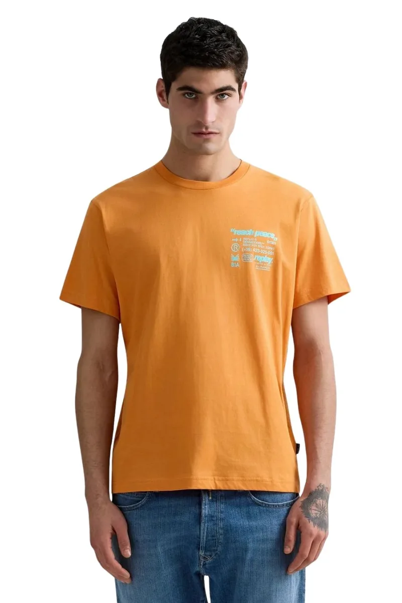 Replay M3353 Ανδρικό T-Shirt - Πορτοκαλί-M3353 .000.2660-ORANGE