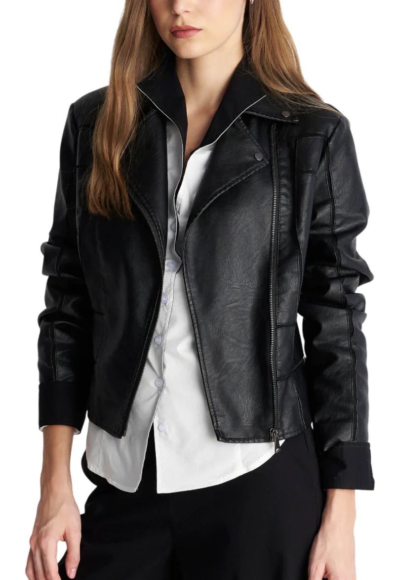 Μπουφάν Ale Δερματίνη Biker Γυναικείο 8922948-BLACK Γυναικείο