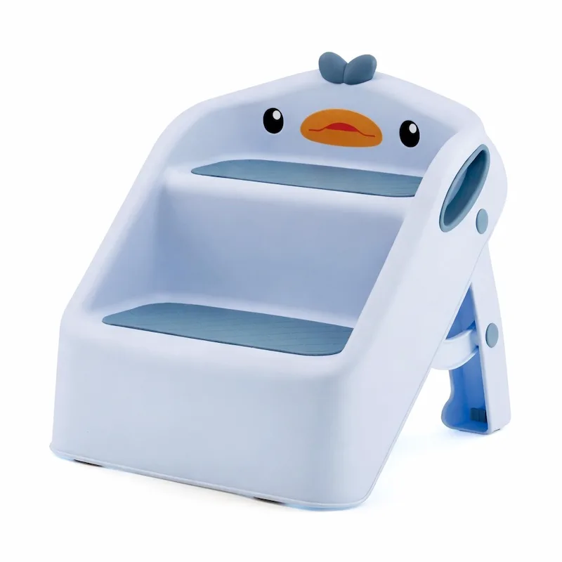 Giggles & Co. DuckieStep™ Παιδικό Αναδιπλούμενο Σκαμπό Σκαλοπατάκι Παπάκι 2 Επιπέδων για Μπάνιο & Νιπτήρα (Rosy Duck)