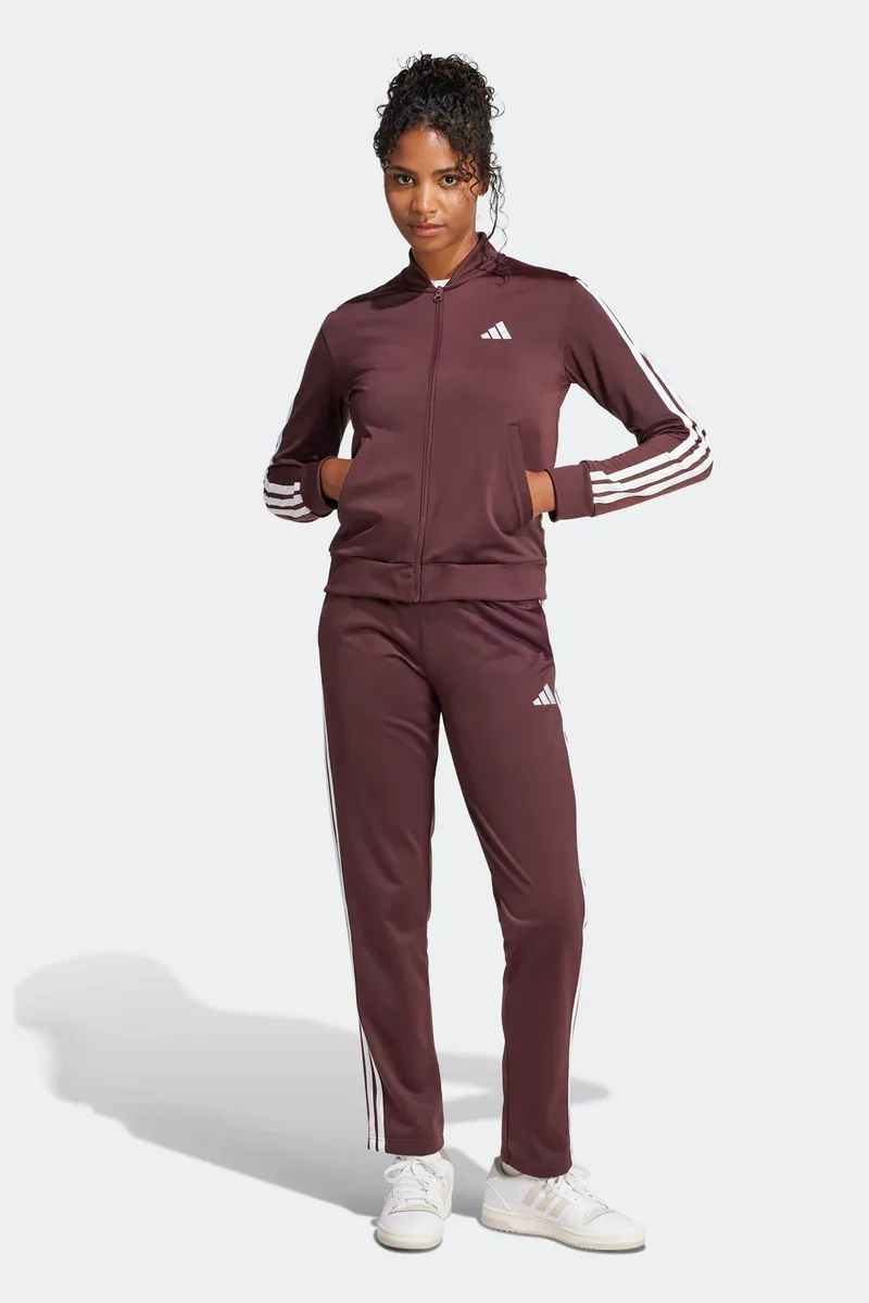 Adidas σετ γυναικείο παντελόνι φόρμας με ζακέτα φούτερ Regular Fit "Essentials 3-Stripes" (2 τεμάχια) - JD2683 Μπορντό