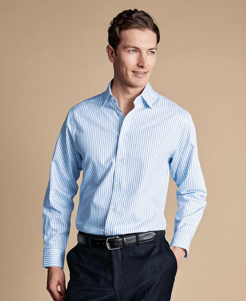Charles Tyrwhitt Ανδρικό Πουκάμισο Satin Βαμβακερό Slim Fit