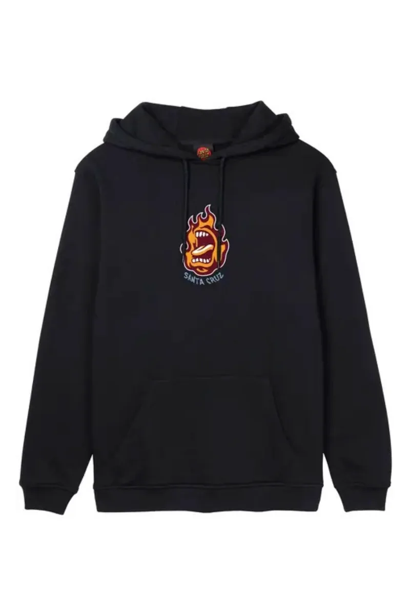 SANTA CRUZ Ανδρικό Φούτερ με Κουκούλα Screaming Flame Front - ΜΑΥΡΟ-SCA-HDY-10217-BLACK
