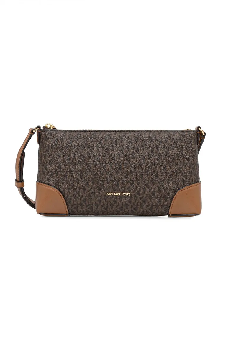 MICHAEL KORS ΤΣΑΝΤΑΚΙ CROSSBODY MURPHY ΑLL OVER LOGO KAΦΕ/ΤΑΜΠΑ