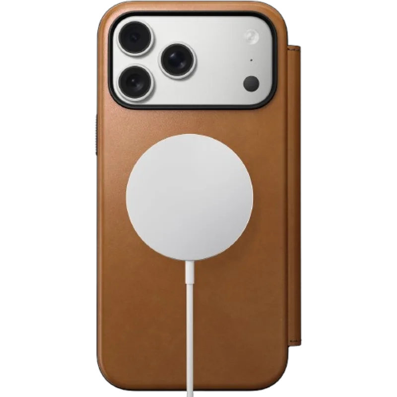 Θήκη iPhone 17 Pro Max Nomad Modern Leather Folio Δερμάτινο Πορτοφόλι με MagSafe - English Tan (NM014124858)