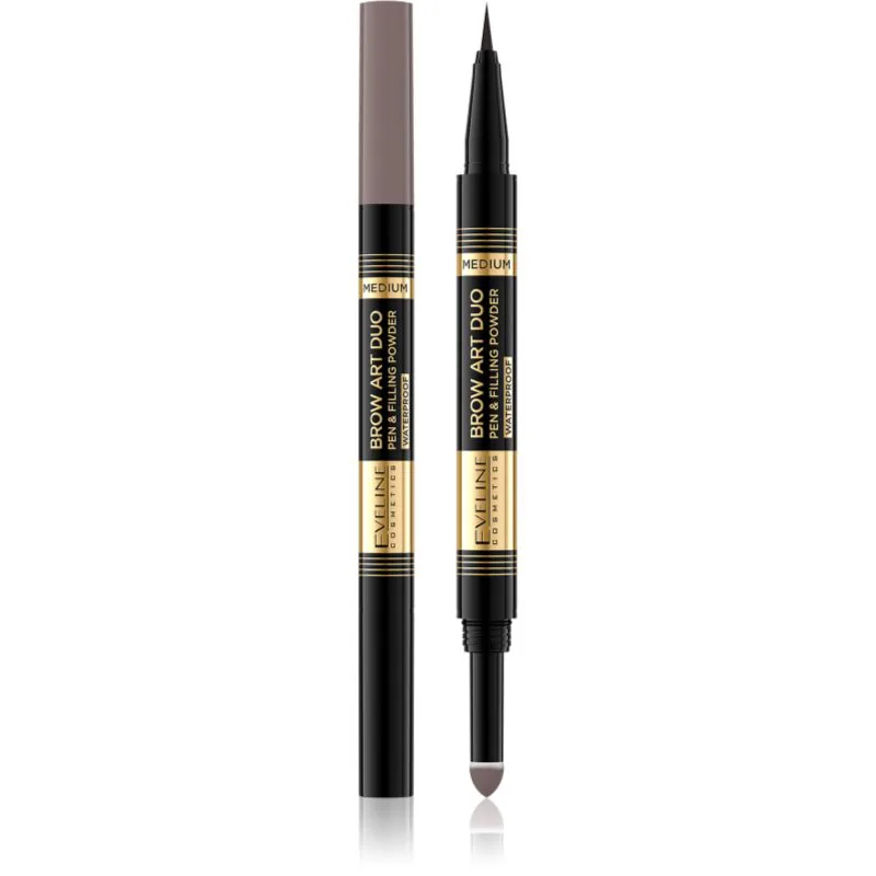 Eveline Cosmetics Brow Art Duo μολύβι ματιών διπλής όψης απόχρωση Medium 8 γρ