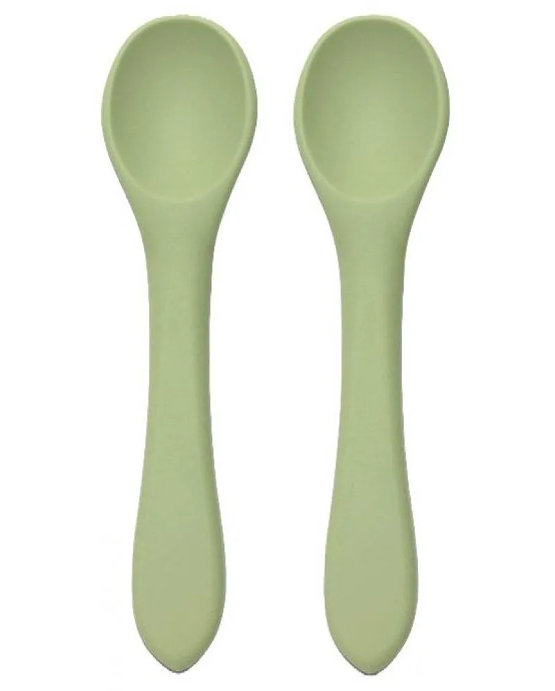 SILICONE SPOONS 2PCS NATURAL FRESH GREEN