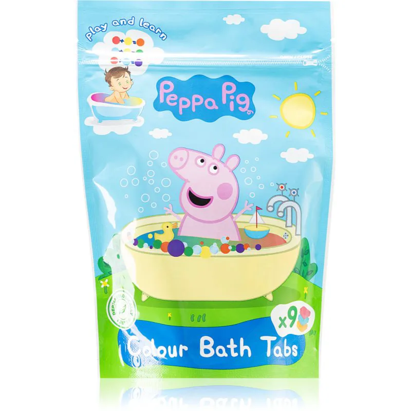 Peppa Pig Colour Bath Tabs Χρωματισμένες αφρίζουσες ταμπλέτες μπάνιου 9x16 γρ