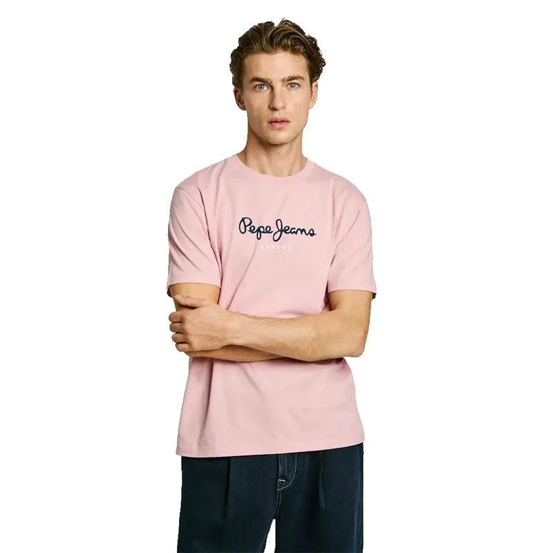 Pepe Jeans Eggo Ανδρική Μπλούζα T-Shirt PM508208-325 Ροζ