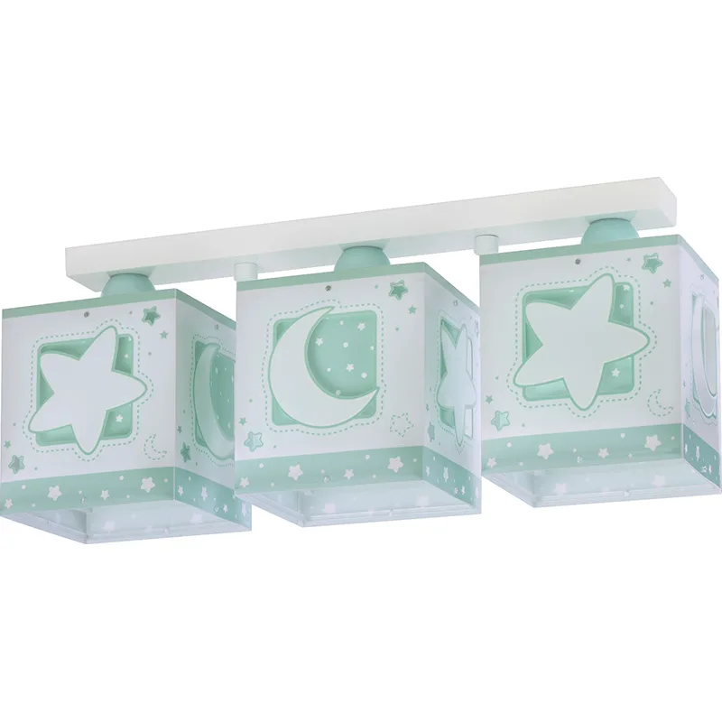 Παιδικό Φωτιστικό Οροφής Τρίφωτο Ango 63233NH Moonlight Green