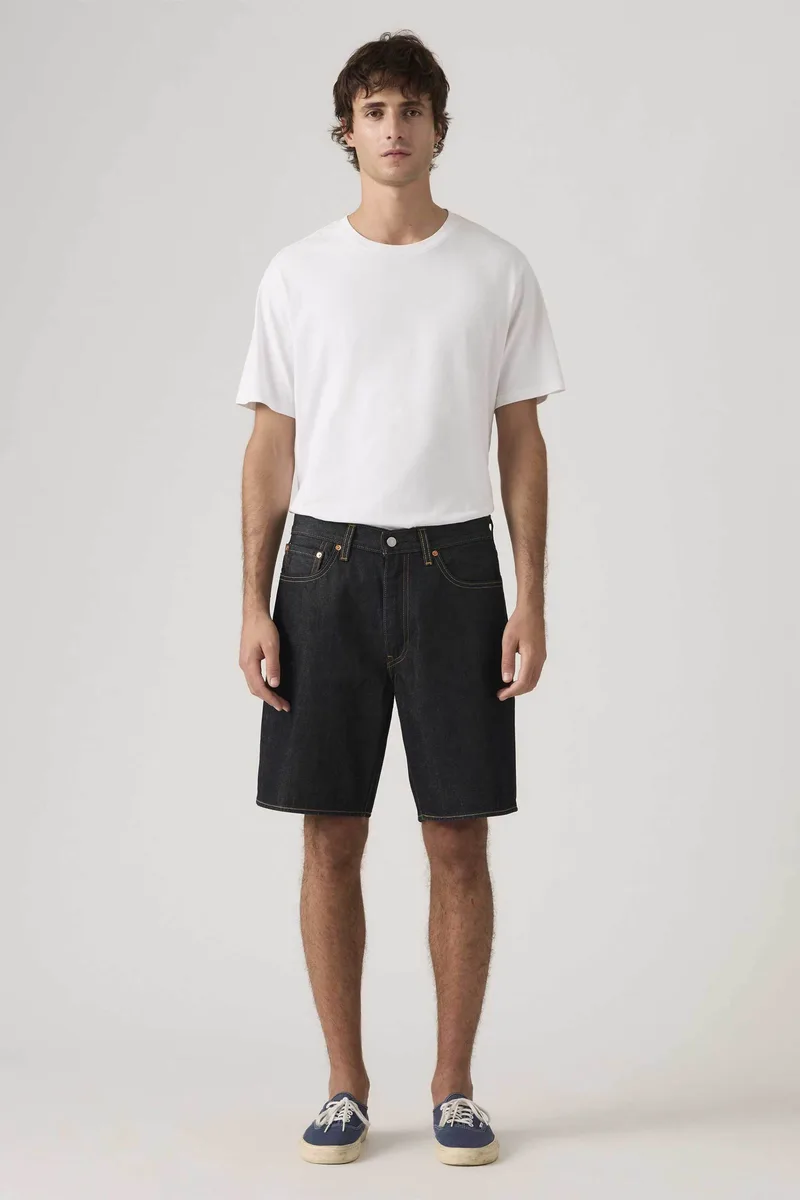 Levi's® ανδρική denim βερμούδα πεντάτσεπη Loose Fit "468™" - A84610038 Denim Blue Σκούρο