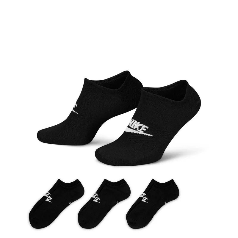 Nike Sportswear No-Show Socks 3-Pack Black/ White XL