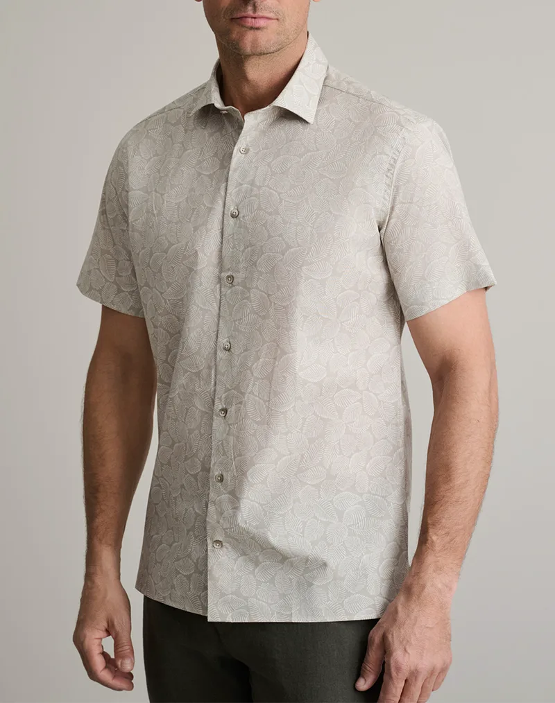 NAVY&GREEN ΠΟΥΚΑΜΙΣΟ COMFORT FIT, ΚΟΝΤΟ ΜΑΝΙΚΙ 24NG.MP27/NGM/SS-BEIGE/WHITE Biege