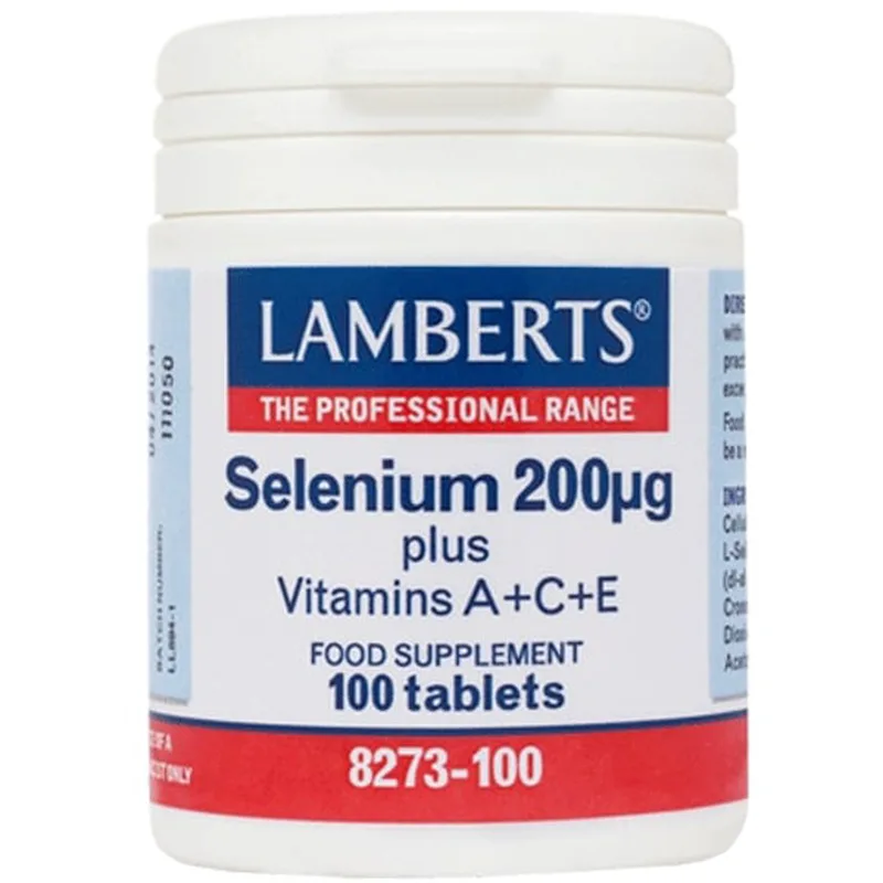 Lamberts Selenium Συμπλήρωμα Διατροφής Σελήνιου με Βιταμίνες A, C & E για την Ενίσχυση της Ανδρικής Γονιμότητας & Ανοσοποιητικού Συστήματος 200μg, 100tabs