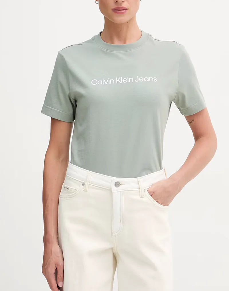 CALVIN KLEIN JEANS A- INST LOGO CLASSIC TEE SS LV047C912G-PEZ MintGreen