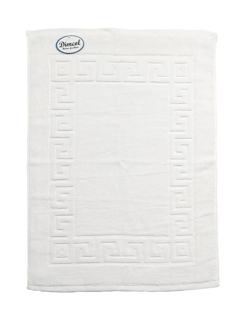 Ξενοδοχειακό Πατάκι Μπάνιου 700 gr/m² Jacquard Μαίανδρος 50X70 Λευκό 100% Cotton
