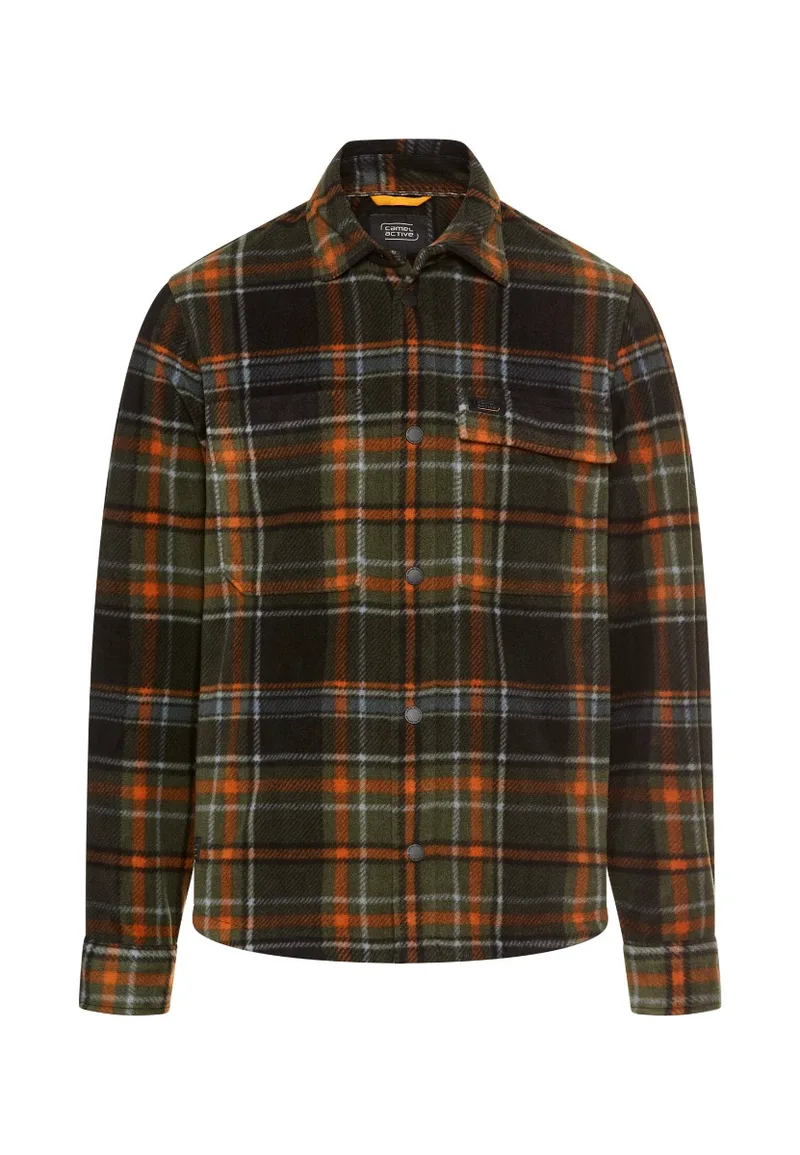 ΑΝΔΡΙΚΟ ΠΟΥΚΑΜΙΣΟ CAΜEL ACTIVE OVERSHIRT CHECK ΚΑΝΟΝΙΚΗ ΓΡΑΜΜΗ ΠΟΡΤΟΚΑΛΙ/ΚΑΦΕ