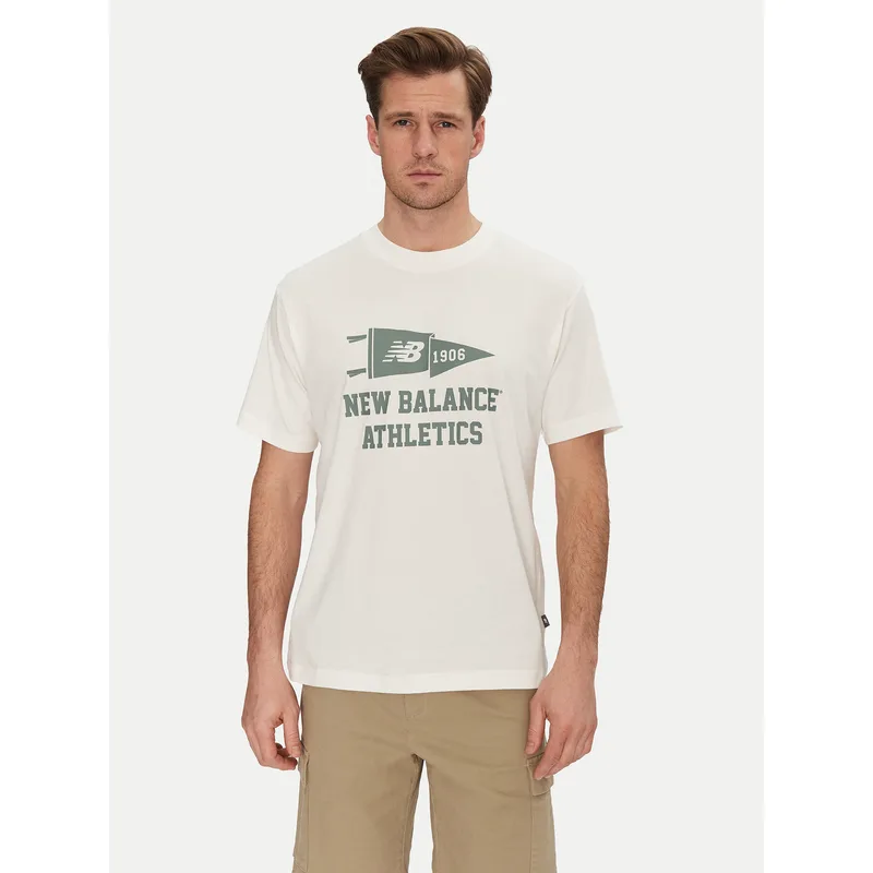 New Balance T-Shirt MT51924 Λευκό Relaxed Fit
