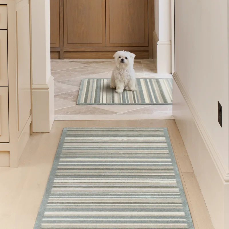 Sage Stripe Washable Runner