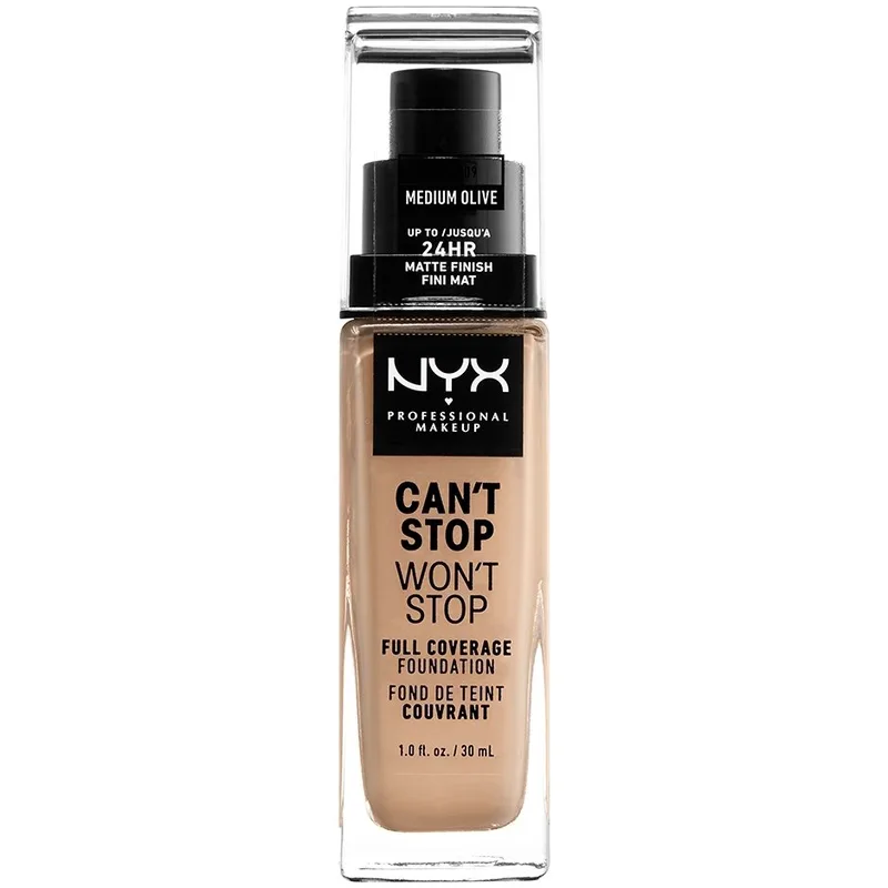 Nyx Professional Makeup Can't Stop Won't Stop Full Coverage Foundation Προσφέρει Ματ Κάλυψη & Χρώμα που Διαρκεί Έως 24 'Ωρες 30ml - 09 Medium Olive