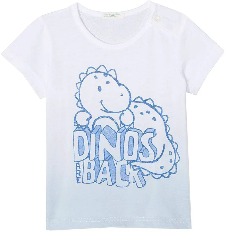 T-SHIRT BENETTON CA BABY BOY ΛΕΥΚΟ/ΣΙΕΛ (62 CM)-(3-6 ΜΗΝΩΝ)