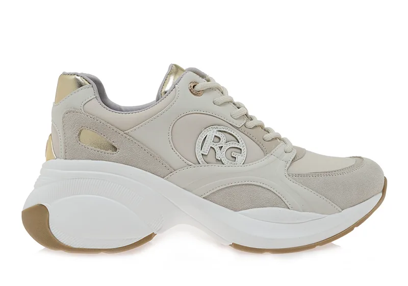 Γυναικεία Δερμάτινα Sneakers Renato Garini 2362-61RG51 Πάγος Καστόρι Off White W119R65131W6