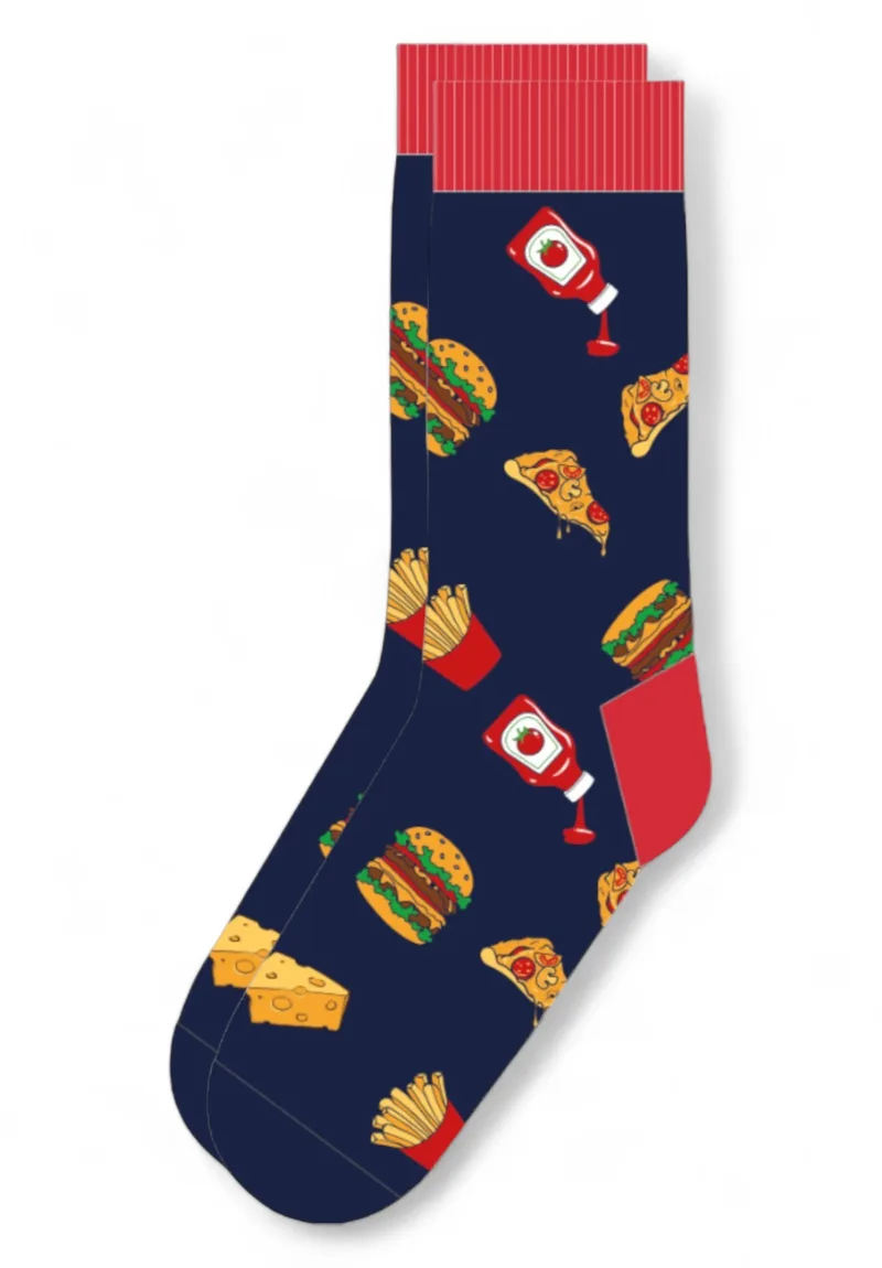 Κάλτσες ανδρικές Burger & Pizza Soma Blue SS17533-Μπλε