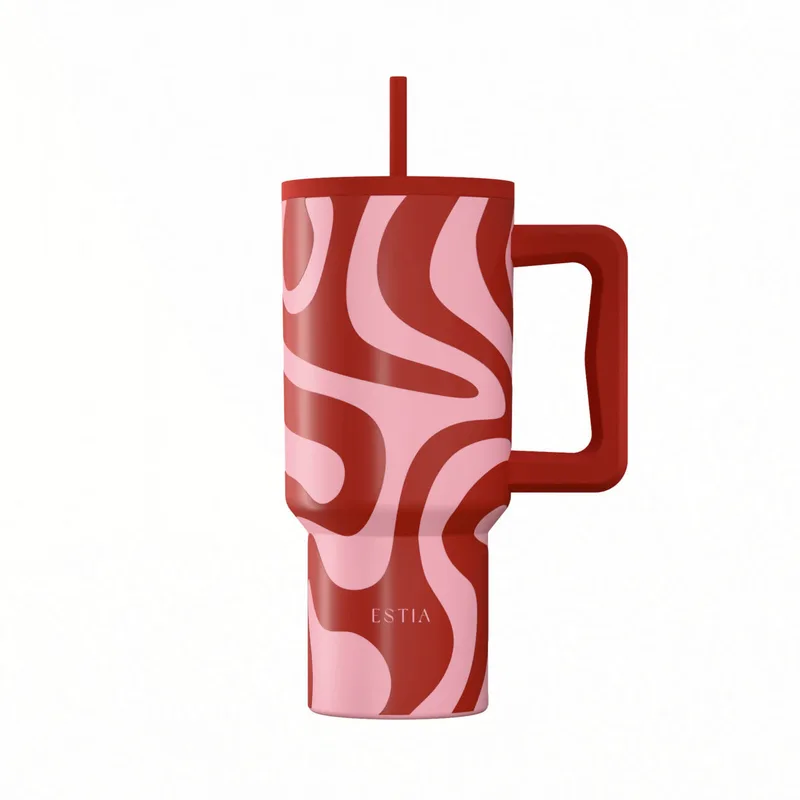 ΘΕΡΜΟΣ STRAW TUMBLER XL SAVE THE AEGEAN 900ml - CORAL VIBES