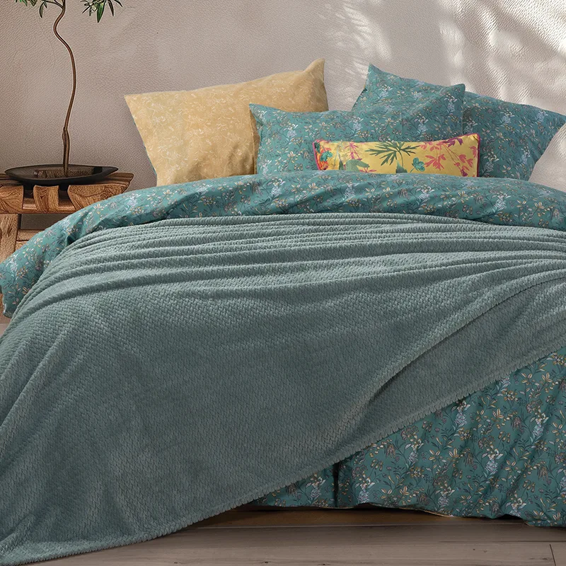 Κουβέρτα Fleece Υπέρδιπλη 220X240 Nef Nef Worth Green (220x240)