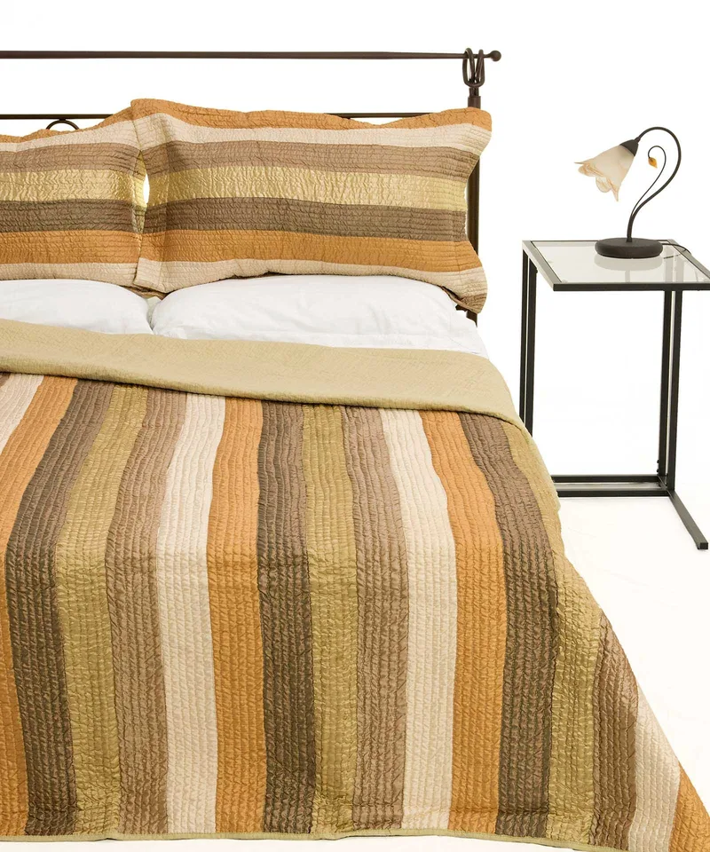 Σετ Κουβερλί Υπέρδιπλο Silk Fashion 6329 Λαδί 220x240