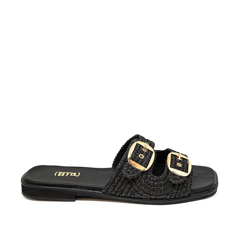 Bigshoes GA0112-01 Δερμάτινο Σανδάλι Μαύρο
