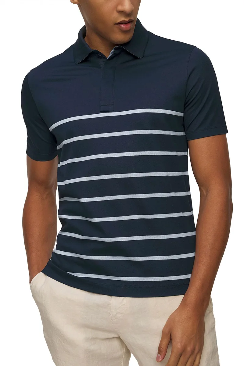 PAUL&SHARK POLO ΡΙΓΕ LOGO ΜΠΛΕ-ΣΙΕΛ
