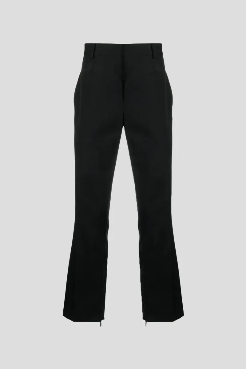 OFF-WHITE Ανδρικό Μαύρο Wool Slim Zip Pants In Black