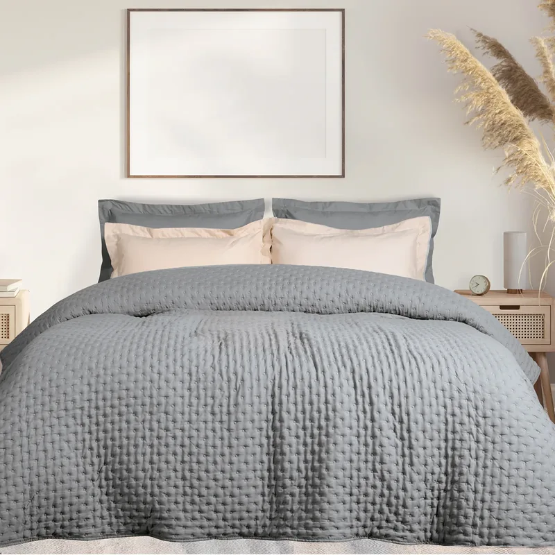 Das home κουβερλι υπερδιπλο happy 9630 γκρι 220χ240