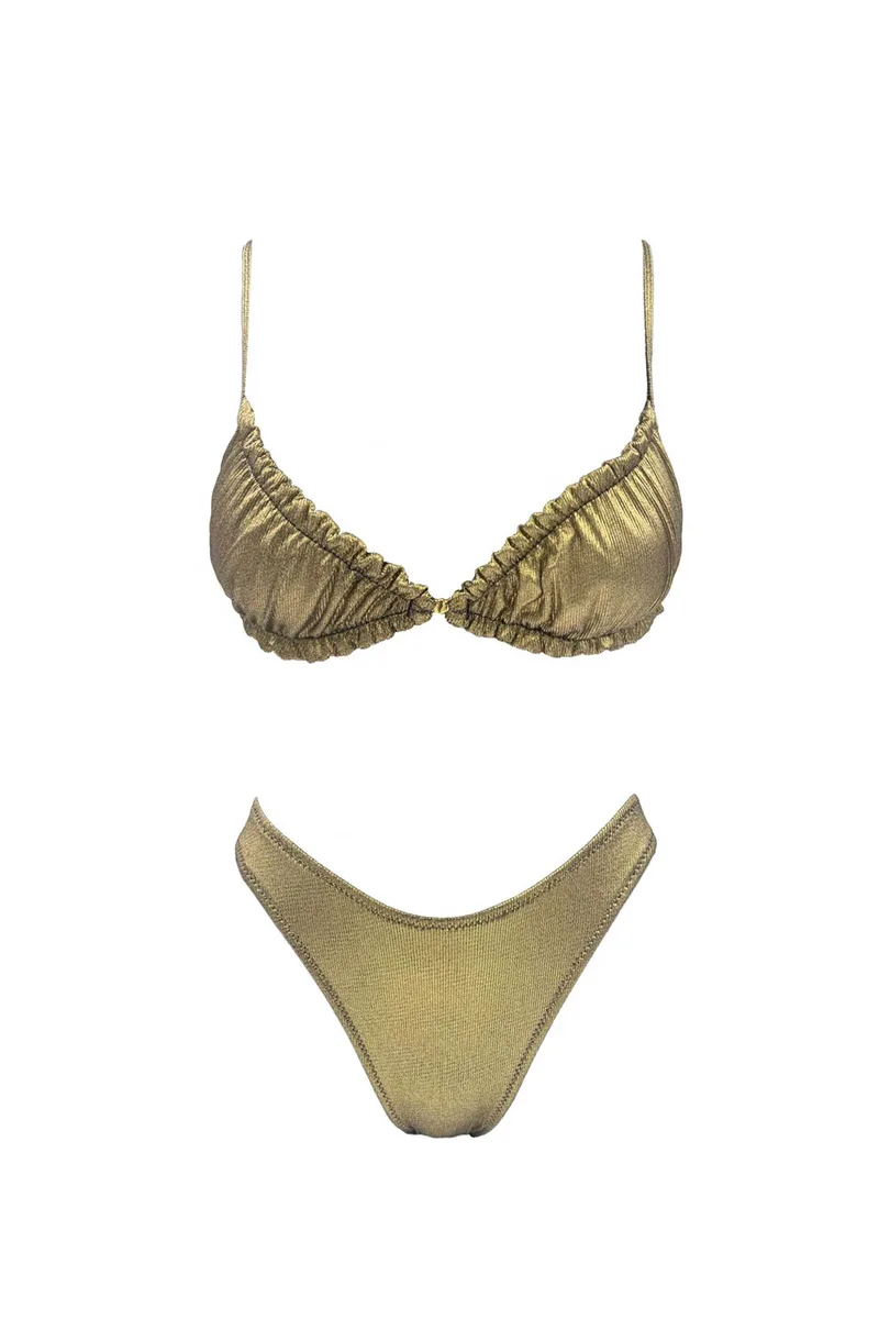 Emma Swimwear σετ γυναικείο μαγιό μπικίνι "Solar Kiss Bralette" - EMMA 921 Χρυσό