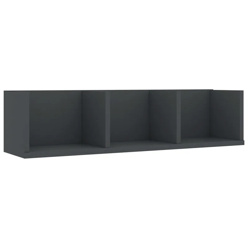 vidaXL Ράφι Τοίχου για CD Γκρι 75 x 18 x 18 εκ. από Επεξ. Ξύλο