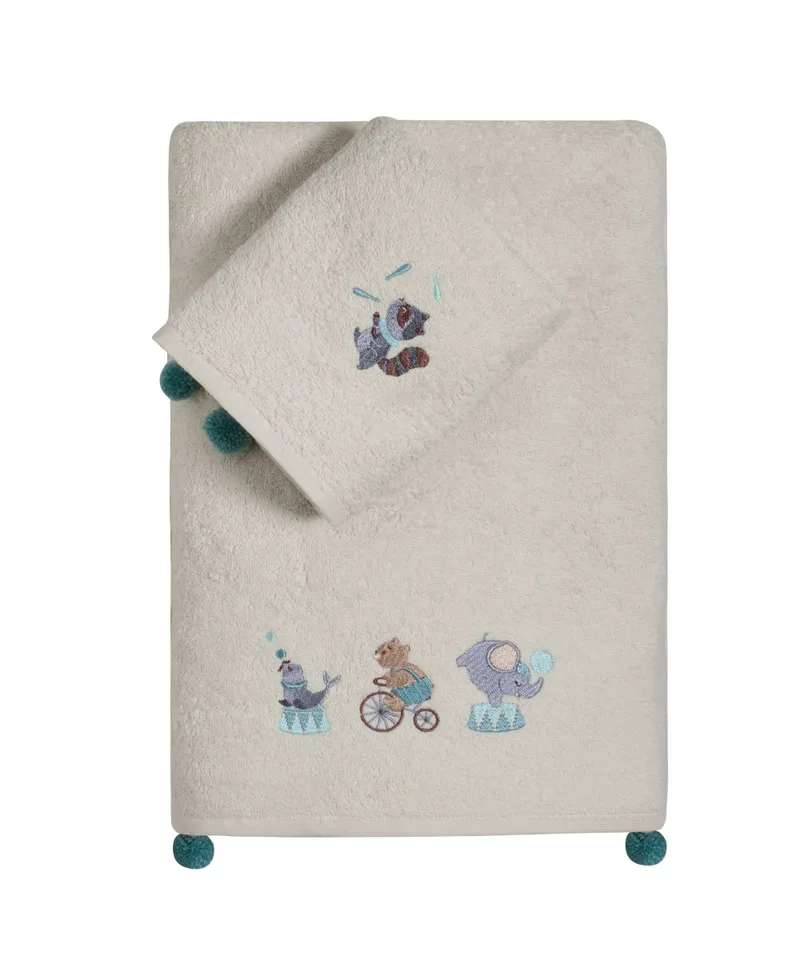 Σετ Πετσέτες 2 Τεμαχίων Kentia Gonzo Μπεζ-Cream 70x125,40x60